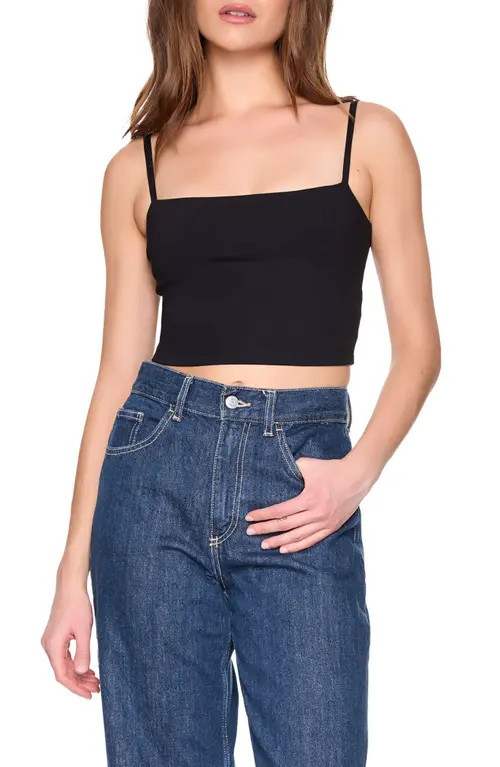 Susana Monaco Crop Tank in Black at Nordstrom, Size X-Small | Nordstrom