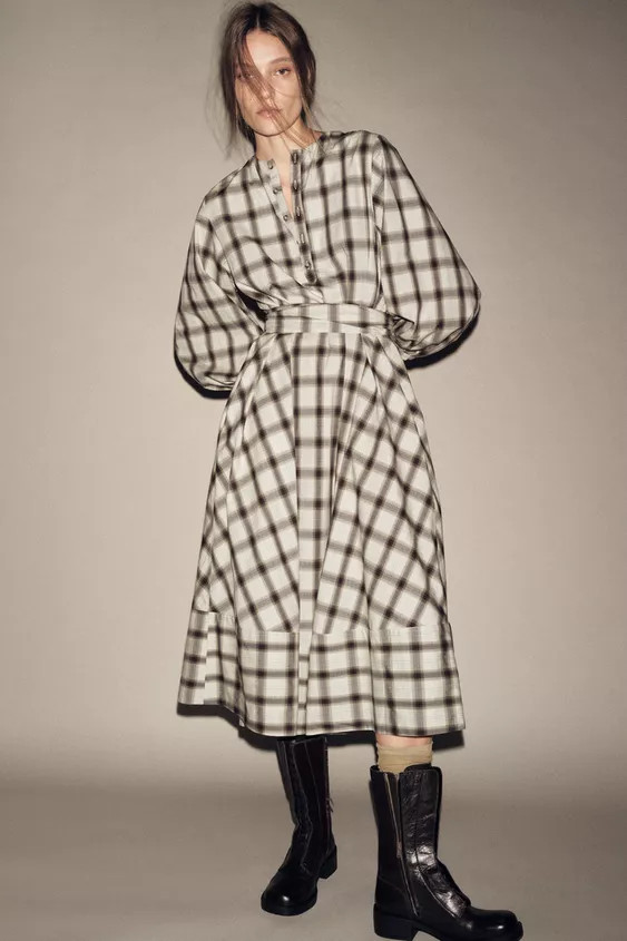 ZW COLLECTION PLAID SHIRT DRESS | Zara US