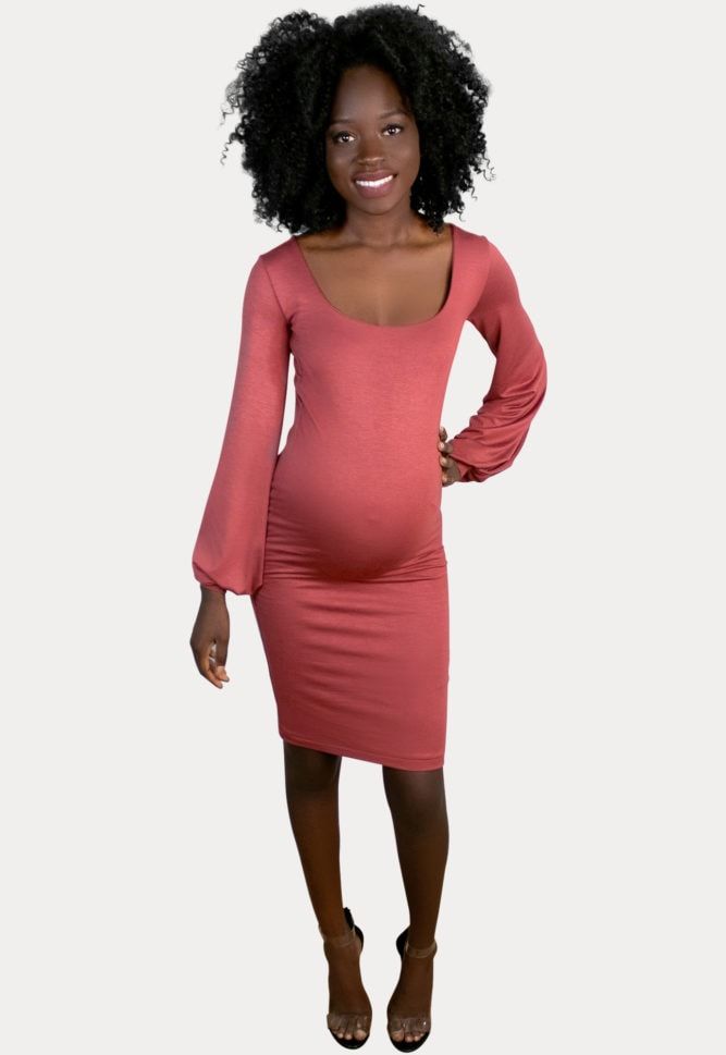 Bishop Sleeve Maternity Dress | Sexy Mama Maternity