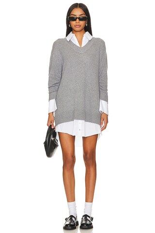 Cinq a Sept Collar Santina Dress in Heather Grey from Revolve.com | Revolve Clothing (Global)