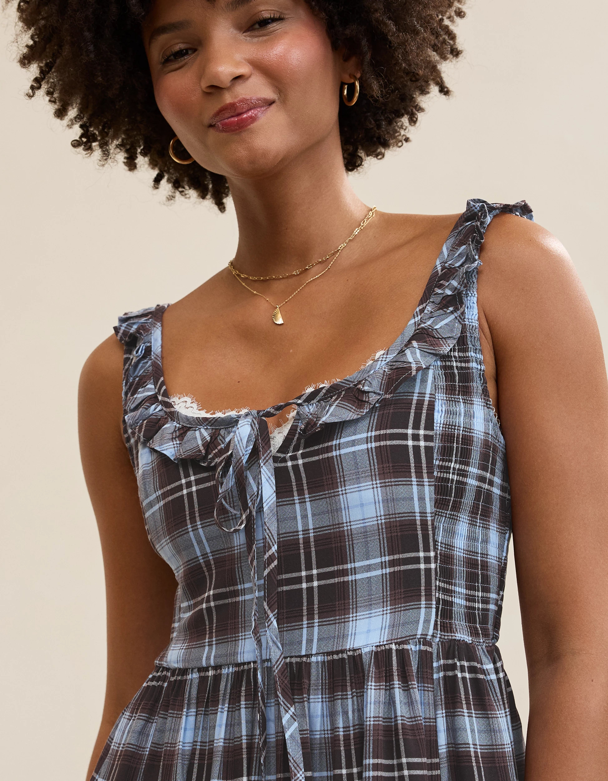 Aerie Happy & Drapey Side Smocked Dress | Aerie