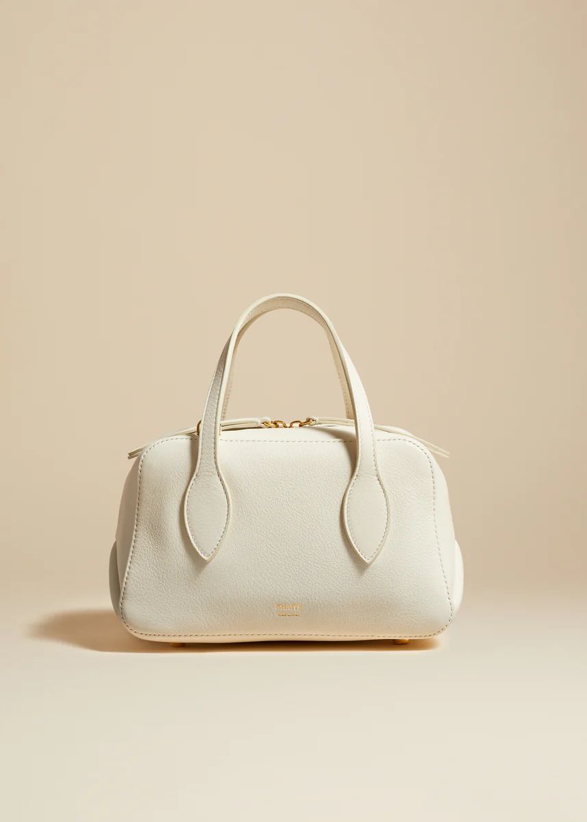 The Small Maeve Crossbody Bag in Off-White Pebbled Leather | Khaite