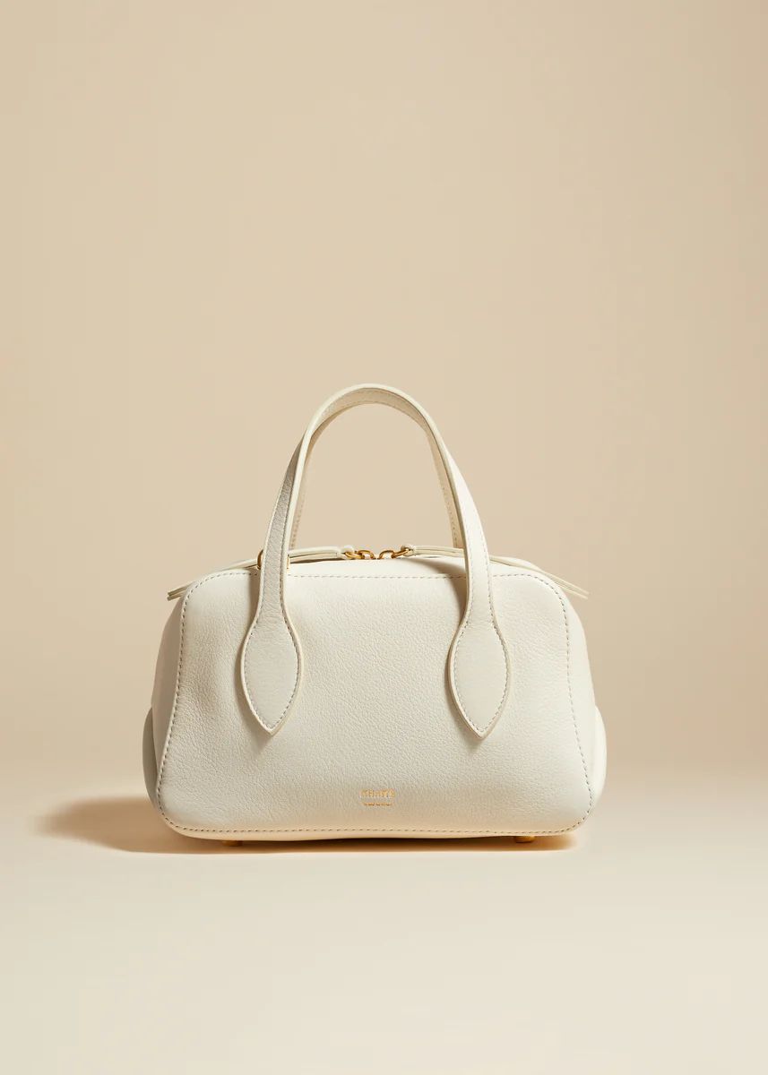 The Small Maeve Crossbody Bag in Off-White Pebbled Leather | Khaite