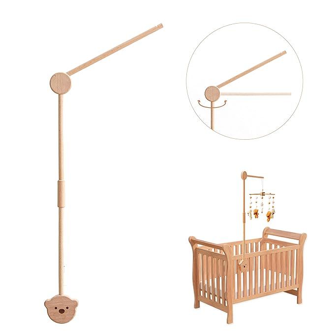 Wooden Crib Mobile Arm | Crib Mobile Holder | Nursery Mobile Hanger Cartoon Bear | Rotatable Heig... | Amazon (US)