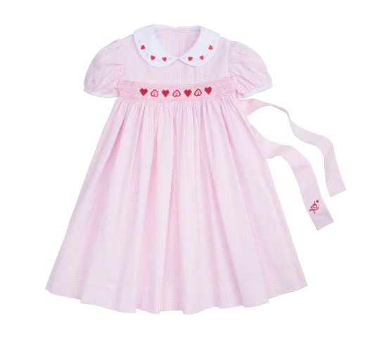 Hearts Smocked Peter Pan Dress | Haute Totz