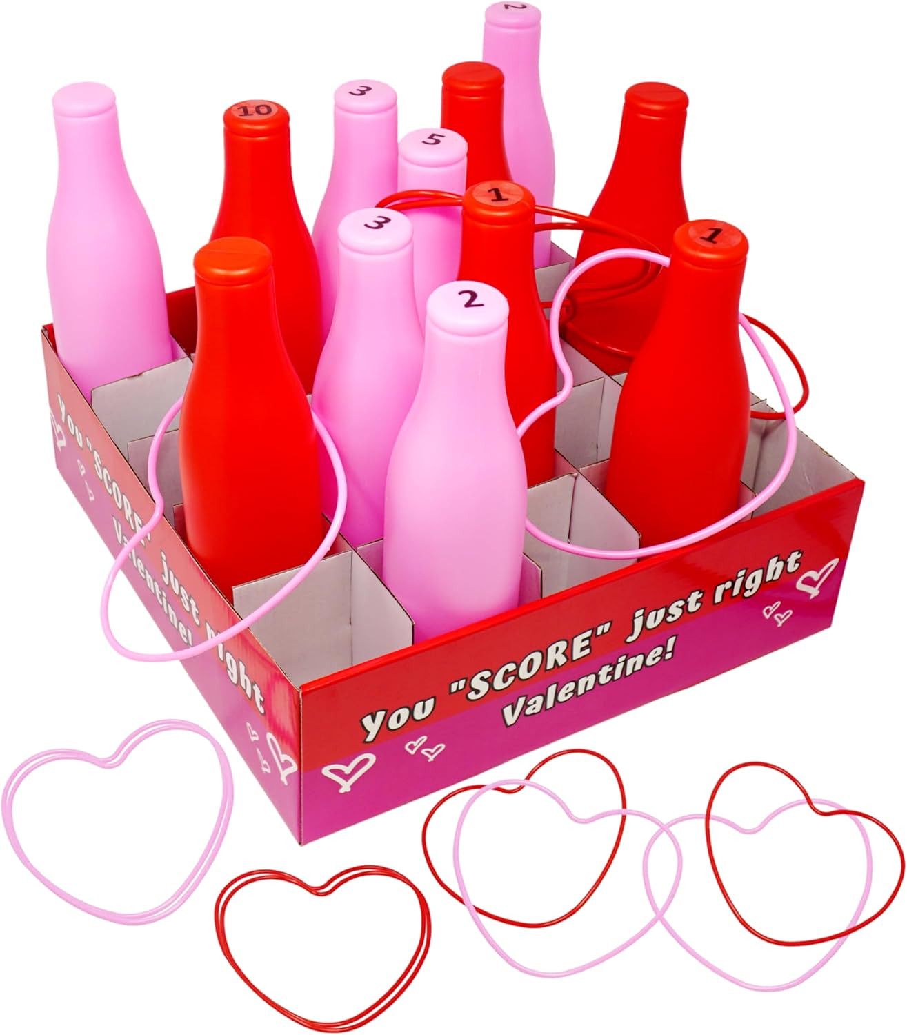 Valentine Bottle Ring Toss Game for Kids Party Activity, Indoor/Outdoor Backyard Yard Carnival Ga... | Amazon (US)