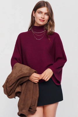 Mock-Neck Wide-Sleeve Sweater | Anthropologie (US)