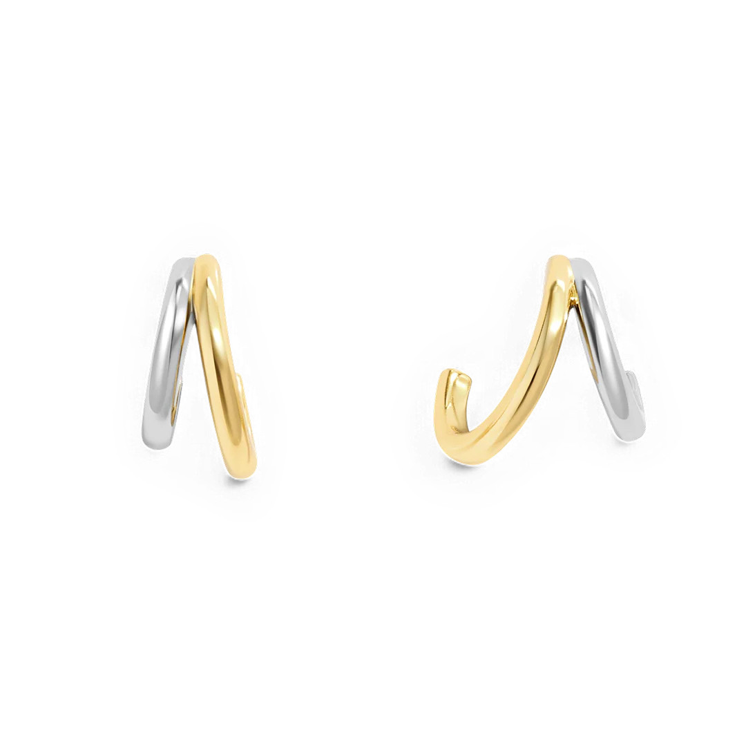 Mixed Metal Double Hoop Earrings | Mint & Lily