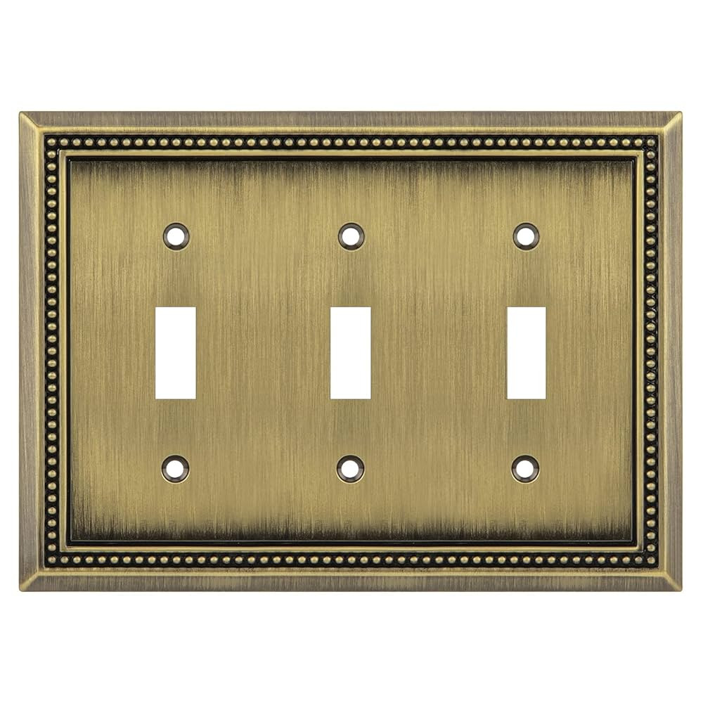 Henne Bery Sunken Pearls Heavy Duty Decorative Wall Plate Switch Plate Outlet Cover (Triple Toggl... | Amazon (US)