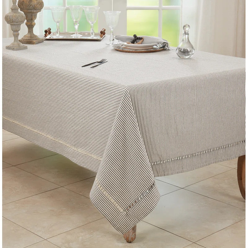 Tablecloth With Stripe Hemstitch Design | Wayfair North America