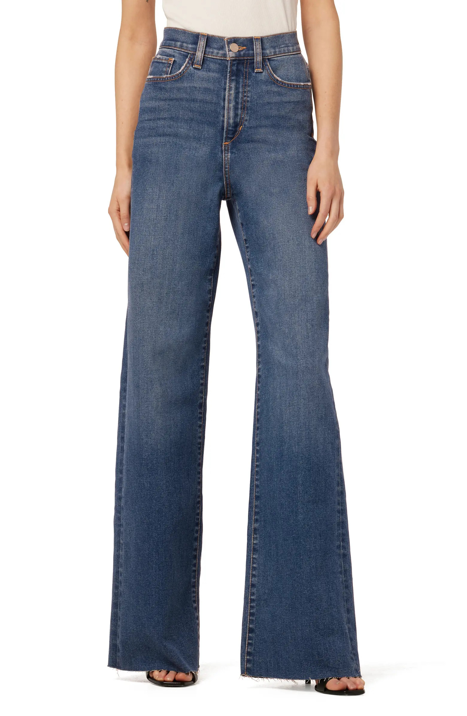 The Mia High Waist Raw Hem Flare Jeans | Nordstrom