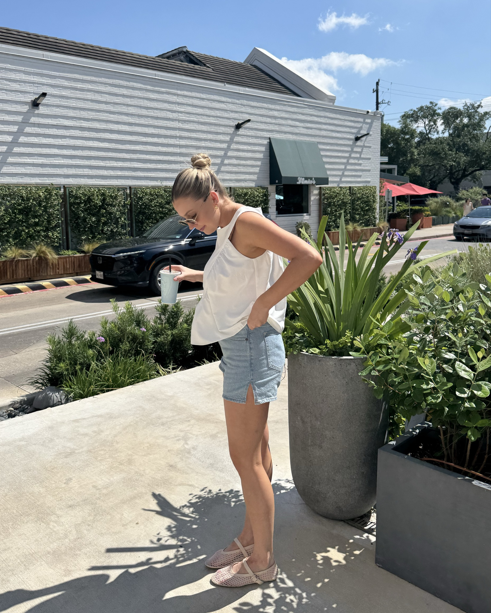 The perfect shorts for spring and summer that aren’t too short! On sale that ends today!! 30% off + code SHORTSAF stacks for an additional 15% off! 
SIZING: I’m wearing a S in the top, 27 in shorts, and size up in these flats! 

#LTKStyleTip #LTKSaleAlert #LTKSeasonal