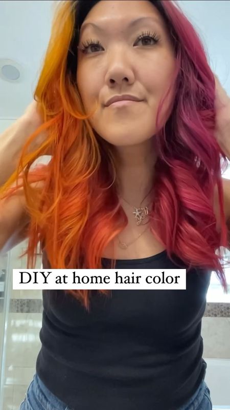 Fall hair inspo for the colorful haired girlies 💁🏻‍♀️🎨 Think Fall hair color but make it fiery like a vibrant pink sunset, because it's still hot like summer 🔥 

This is my go-to semi permanent hair color -  I love how thick the no-drip formula is. It’s the best when you’re first learning how to dye your own hair a fun fashion color, highly pigmented enough to be mixed and diluted to create your own custom colorful rainbow mermaid unicorn shades. 

Exact punky colour semi permanent shades used: 
Vermillion Red
Flame
Bright Yellow
Flamingo pink

#LTKSeasonal #LTKbeauty #LTKstyletip