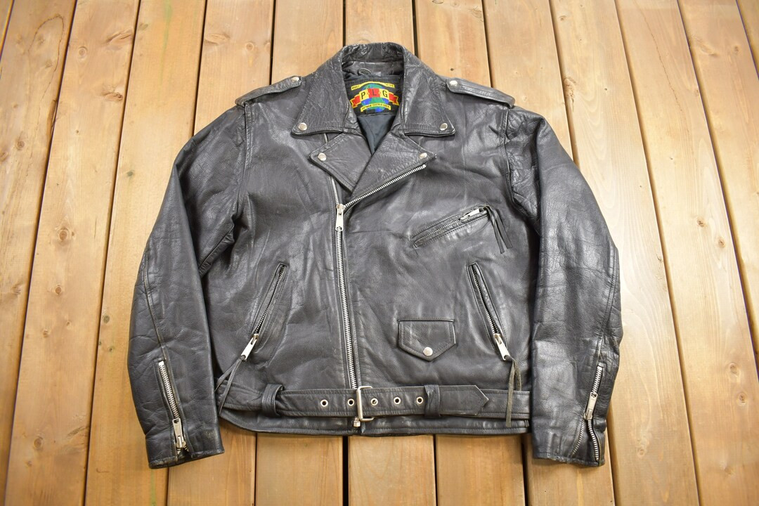 Vintage 1980s Putnam Leather Gold Leather Biker Jacket / Motorcycle Jacket / Genuine Leather Coat... | Etsy (US)
