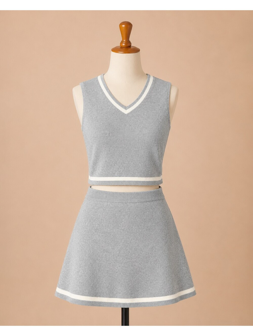Sincerely Jules Gray Knit Sweater Vest & Mini Skirt Set Small Preppy | Poshmark