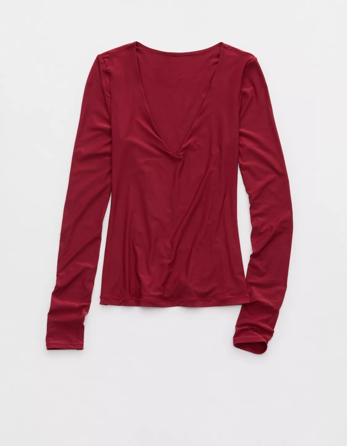 SMOOTHEZ Long Sleeve Plunge Top | American Eagle Outfitters (US & CA)