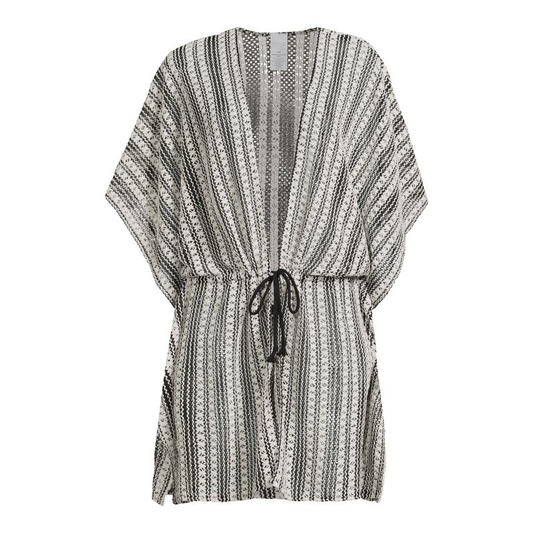 Time and Tru Women’s Tie-Front Crochet Cardigan, Sizes S-3XL | Walmart (US)