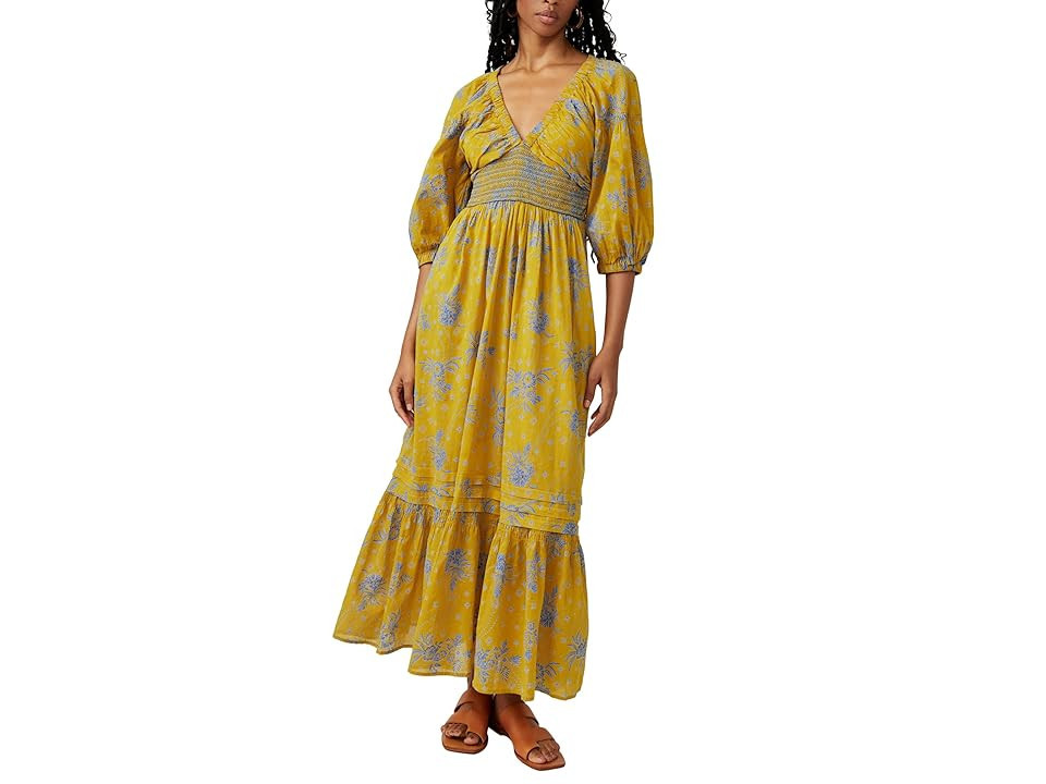 Free People Golden Hour Maxi Women's Dress Egyptian Palm Combo : MD (Women's 8-10), Cotton/Viscose | Zappos