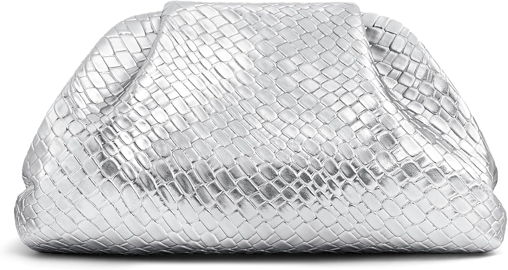 Oversized Dumpling Clutch, PU Leather Woven Handbag for Women, Magnetic Closure Evening Clutch Pu... | Amazon (US)