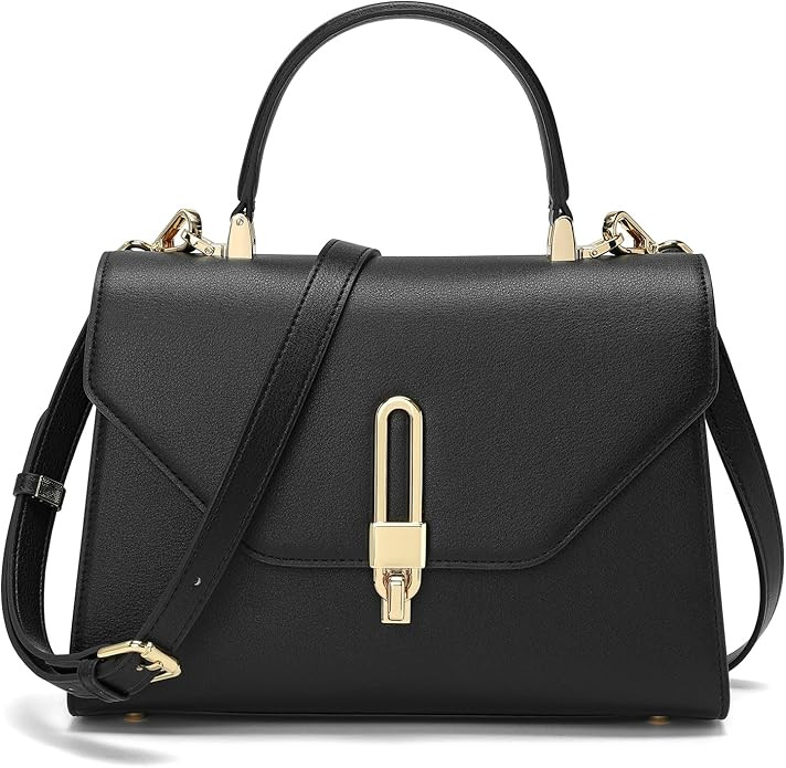 Top Handle Bag Fashion Leather Satchel Bag for Ladies, Zipper Pocket, Metal，Leather tote bag fo... | Amazon (US)