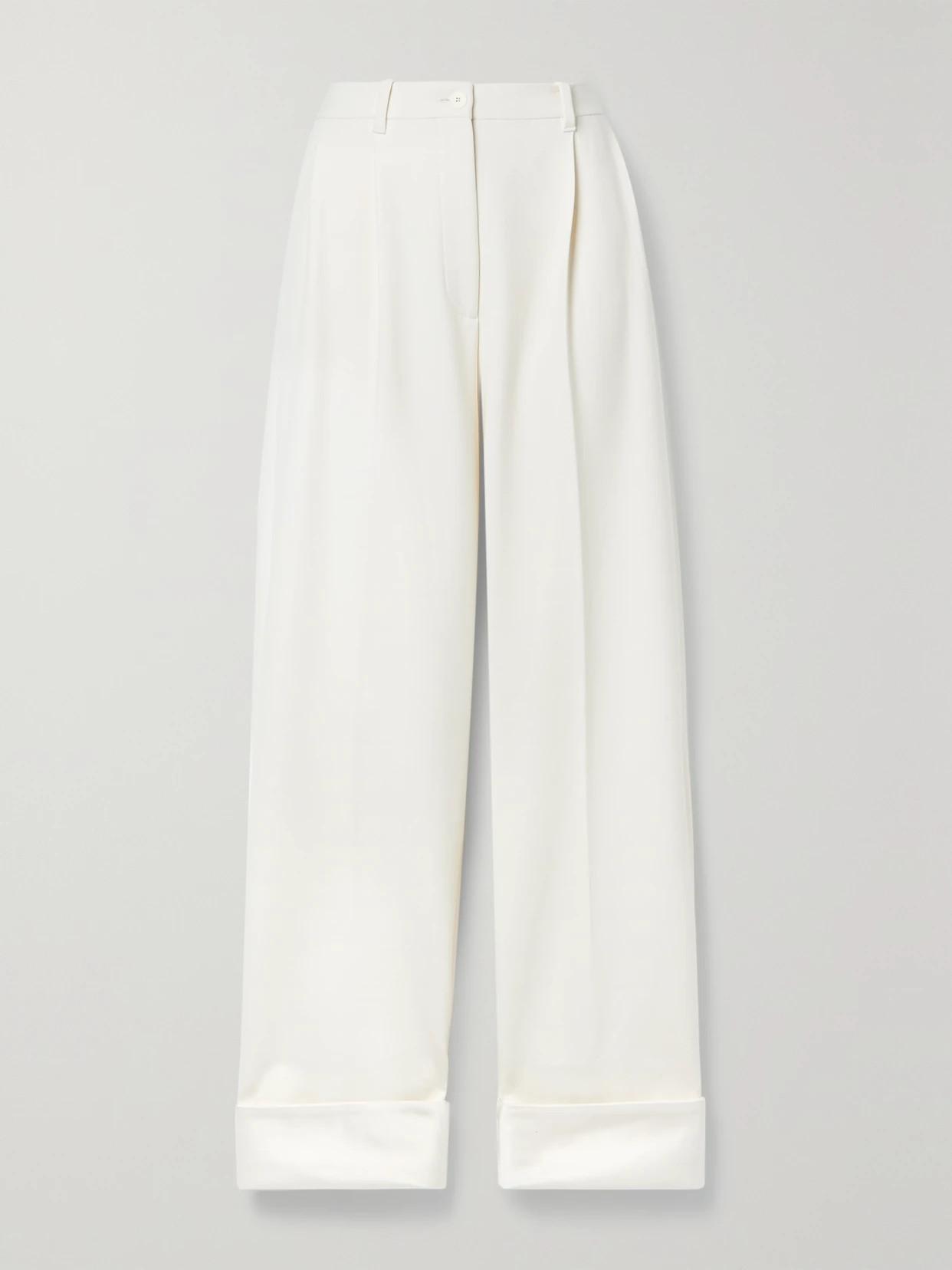 The Row - Cassandro Pleated Stretch-wool Tapered Pants - White - US8 | NET-A-PORTER APAC