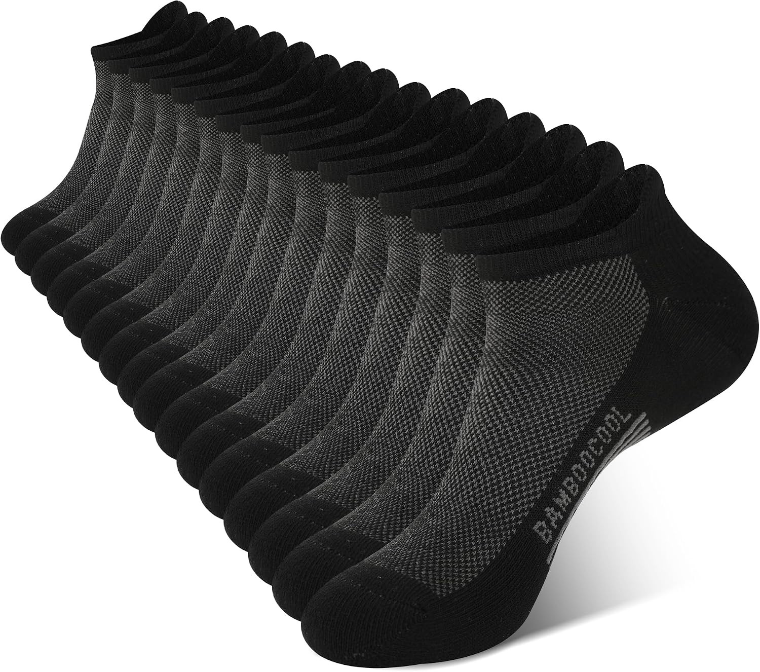 BAMBOO COOL Mens Athletic Ankle Socks Moisture Wicking Cushioned 8 Pack | Amazon (US)