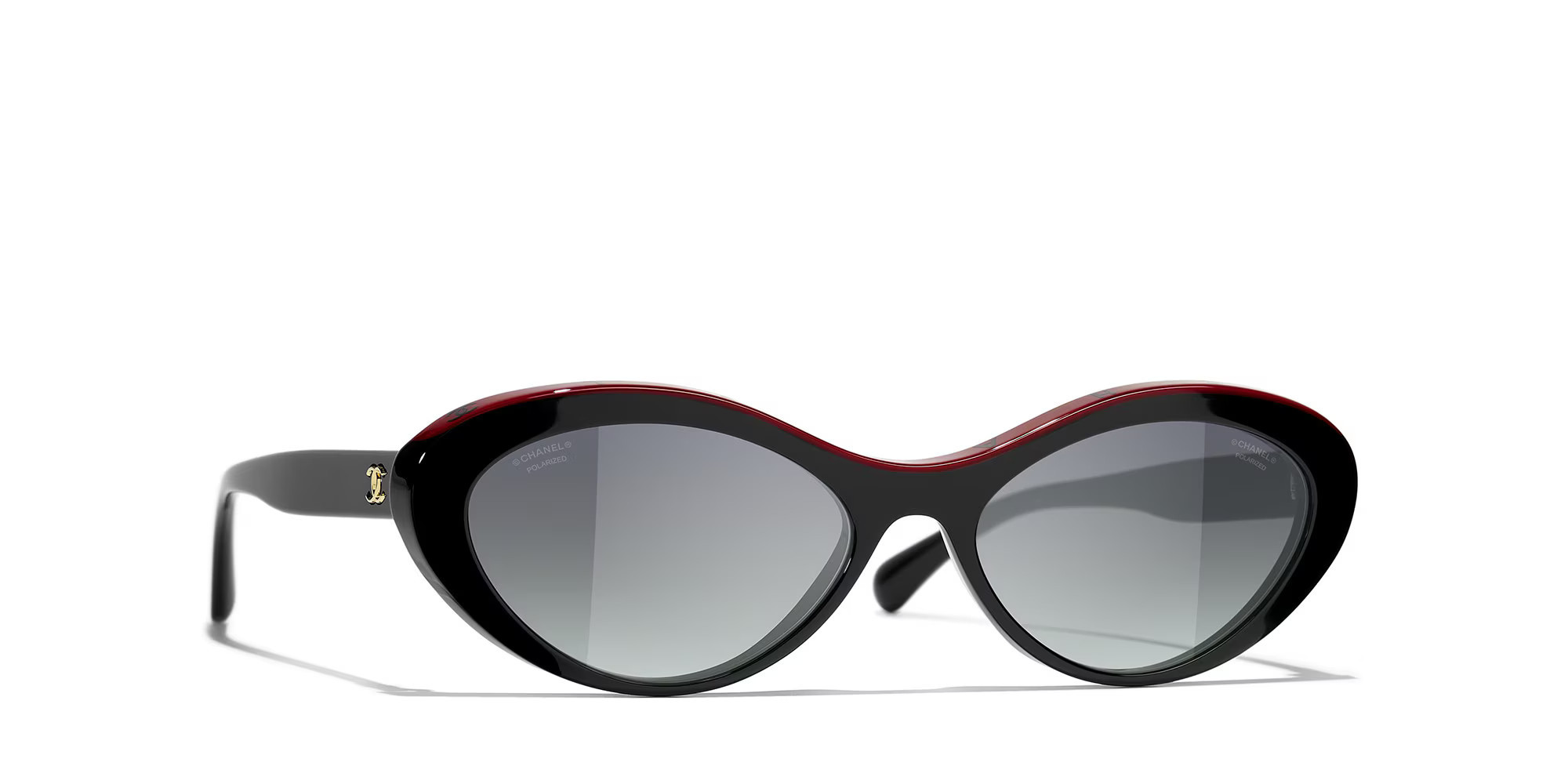 Chanel Woman Sunglass Oval Sunglasses CH5416 - Frame color: Black, Lens color: Grey | Sunglass Hut EU