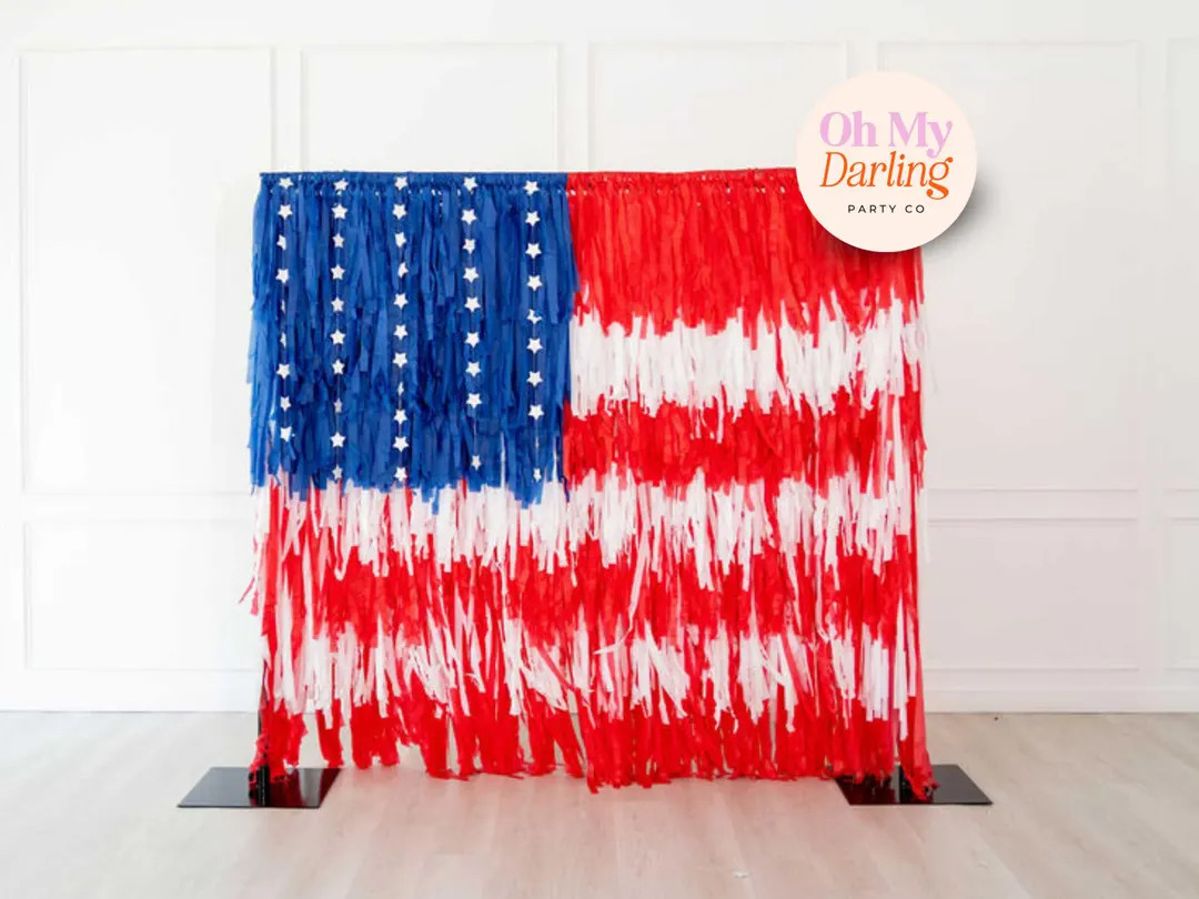 USA Flag Backdrop – Red, White and Blue for 4th of July Celebrations, Independence Day Parties ... | Etsy (US)
