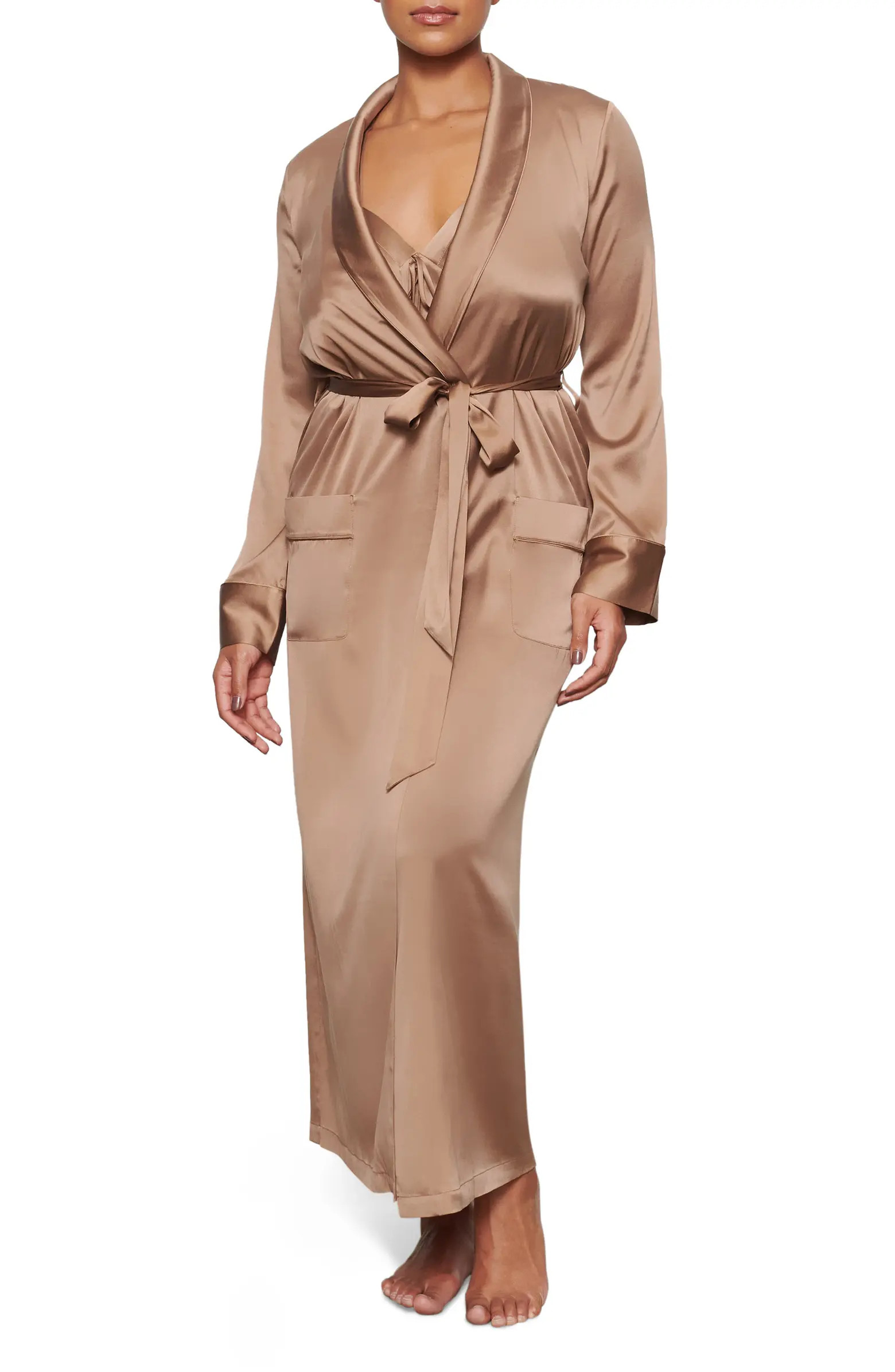 Long Stretch Silk Robe | Nordstrom