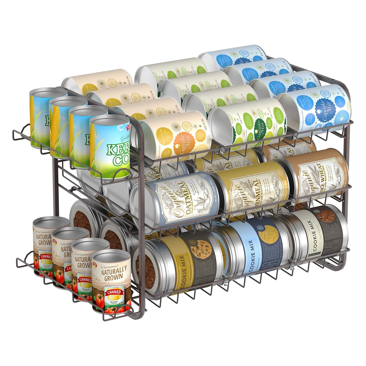 Bextsrack Can Rack Organizer for Pantry, Stackable Can Storage Holder with Side Basket Holds Up to 4 | Amazon (US)
