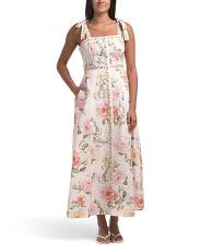 Bow Shoulders Faux Button Front Maxi Dress | TJ Maxx