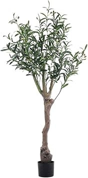 INMOZATA Artificial Olive Tree Decorative Plants Fake Tree with Black Pot for Indoor Outdoor Gard... | Amazon (UK)