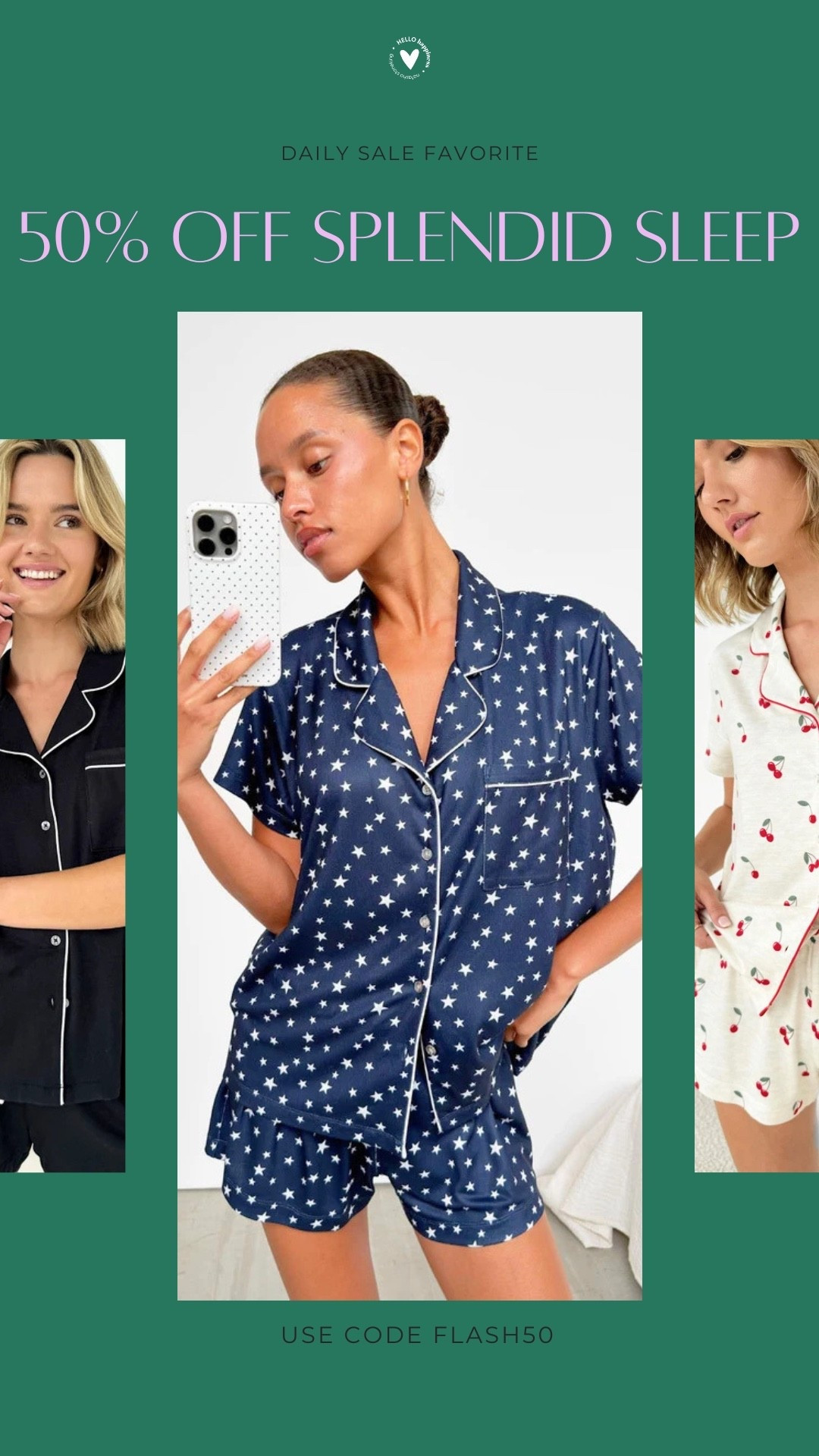 Cute PJs + 50% off = adding to cart immediately 💕🌙 Splendid Sleep is half off with code **FLASH50**! The cutest sets for cozy nights at home ✨

#LTKgrwm #LTKselfcare #LTKSaleAlert