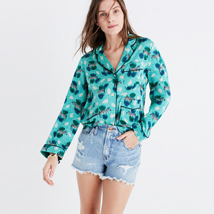 Silk Pajama Shirt in Zebra Print | Madewell
