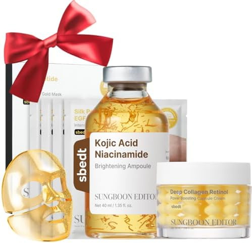 SUNGBOON EDITOR Tone & Glow HOMETOX Trio for Even-Looking Skin, Gold Mask & Kojic Acid Ampoule & ... | Amazon (US)