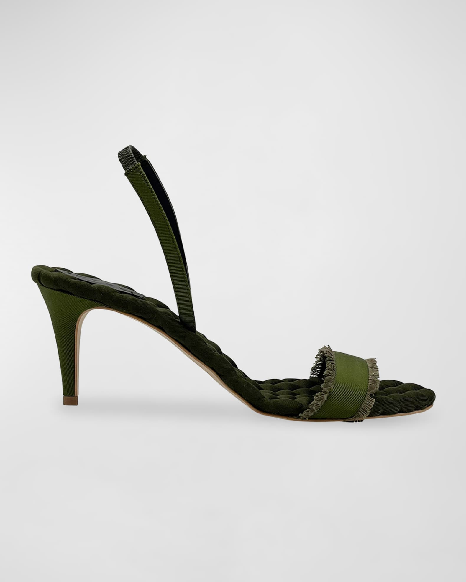Claudia Frayed Vegan Grosgrain Slingback Sandals | Neiman Marcus