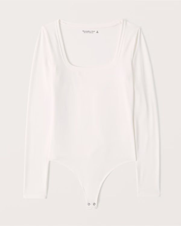 Luxe Cozy Long-Sleeve Squareneck Bodysuit | Abercrombie & Fitch (US)