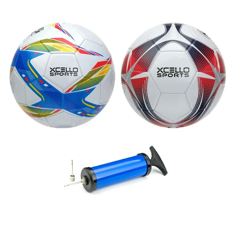Xcello Sports Size 4 Soccer Ball with Pump, Assorted Colors, Two Unique Graphics, Official Match ... | Walmart (US)
