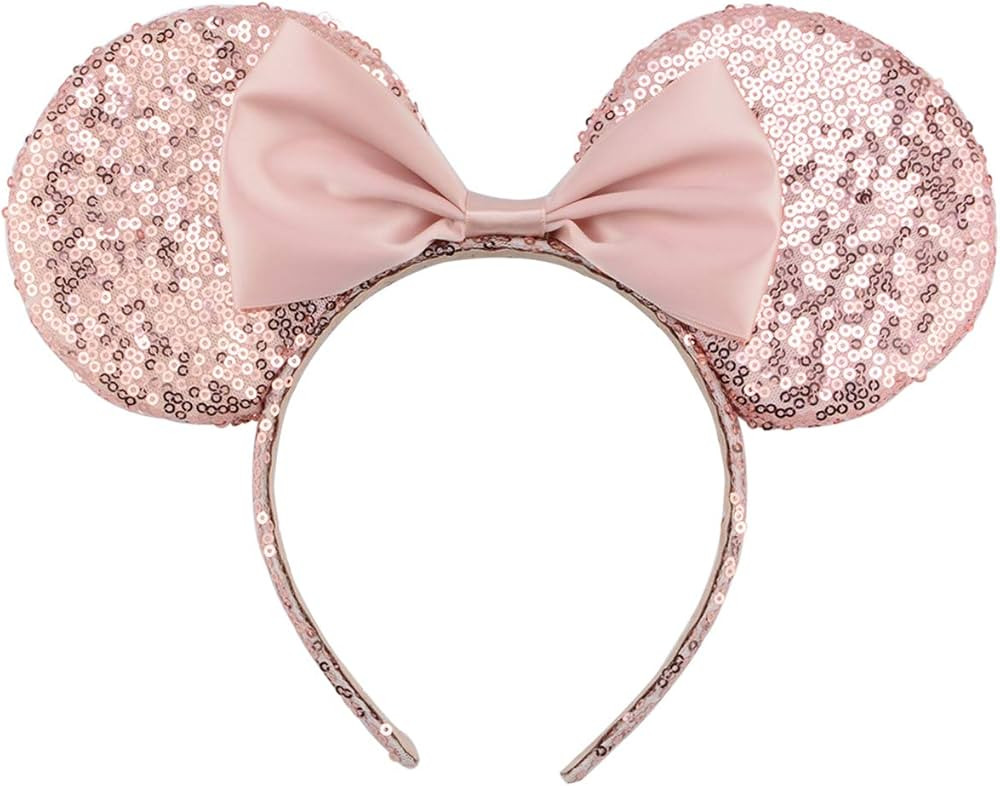 Mouse Ears Bow Headbands Sequin Hairband Butterfly Glitter Hair Accessories for Girls Women (cham... | Amazon (US)