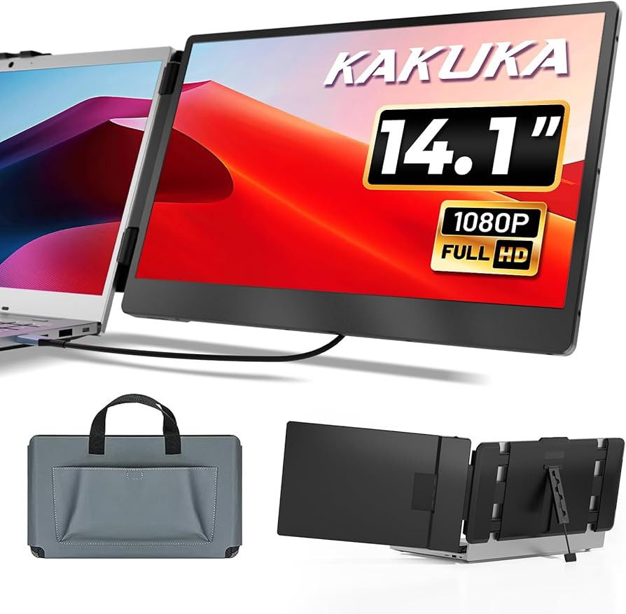 kakuka 14.1" Laptop Screen Extender, 1080P FHD S1 Portable Monitor for Laptop, Speakers & Kicksta... | Amazon (US)