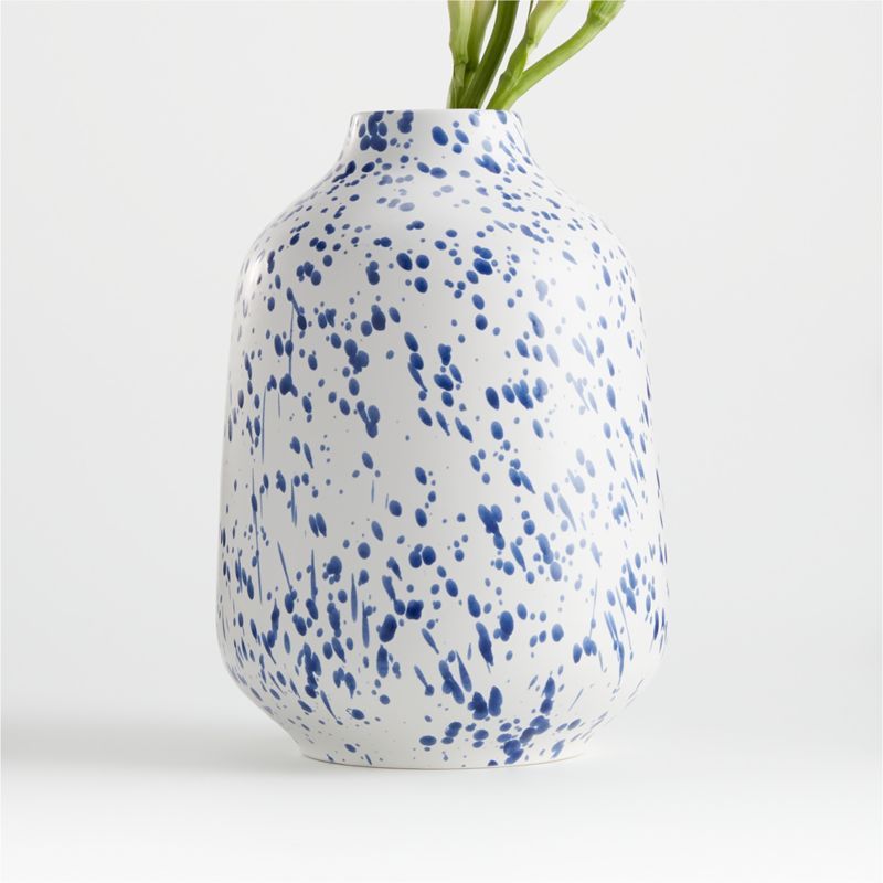 Alya White Speckled Vase + Reviews | Crate and Barrel | Crate & Barrel
