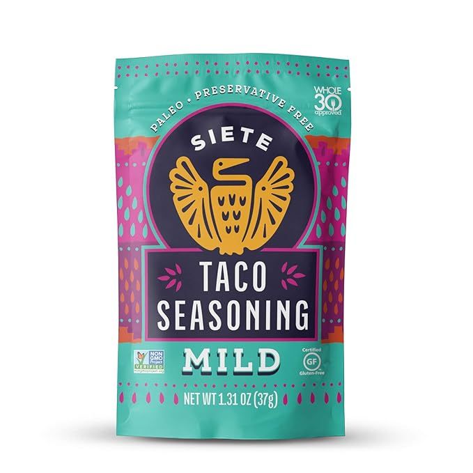 Siete Mild Taco Seasoning | Paleo, Preservative Free, Whole 30 Approved (Pack of 1) | Amazon (US)