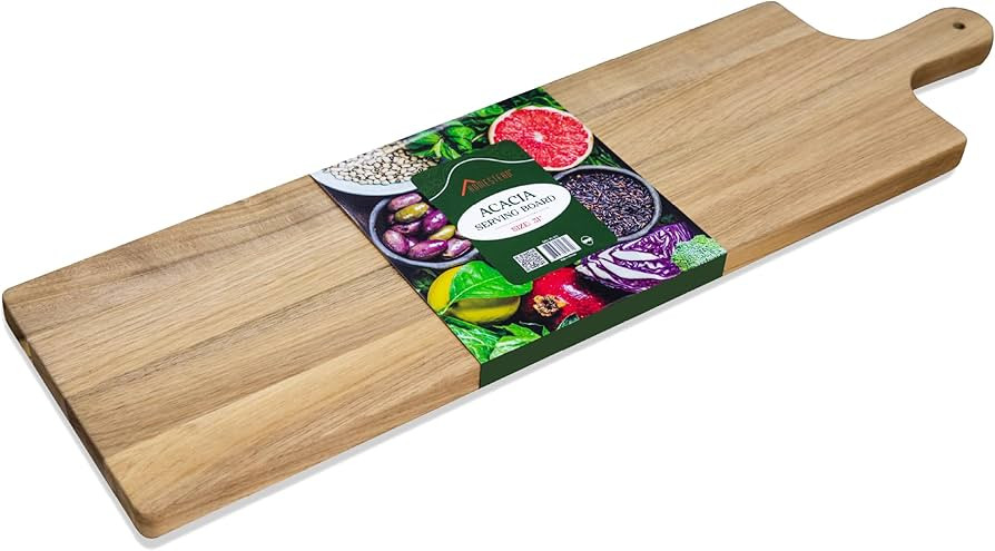 HOMESTEAD 31" Large Charcuterie Board with Handles, Extra Long Acacia Tray for Party Cheese, Meat... | Amazon (US)