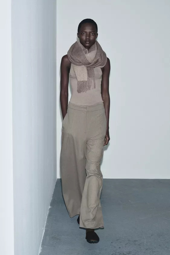 ZW COLLECTION HERRINGBONE BALLOON TROUSERS | Zara UK