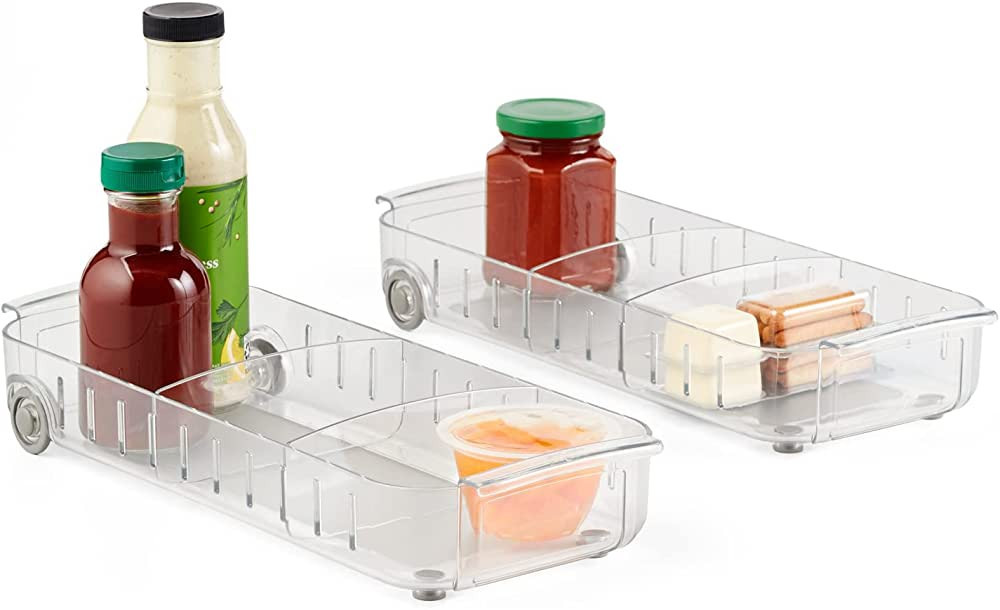 YouCopia RollOut Fridge Caddy, 6" Wide, Pack of 2, Clear | Amazon (US)
