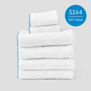 Piped Edge Hand Towels (pair) | Weezie Towels
