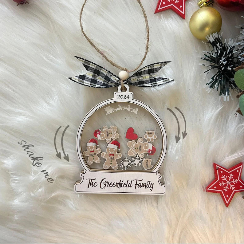 Personalized Gingerbread With Hat Family Christmas Ornament, Custom Family Ornament 2024, 4D Cust... | Etsy (US)