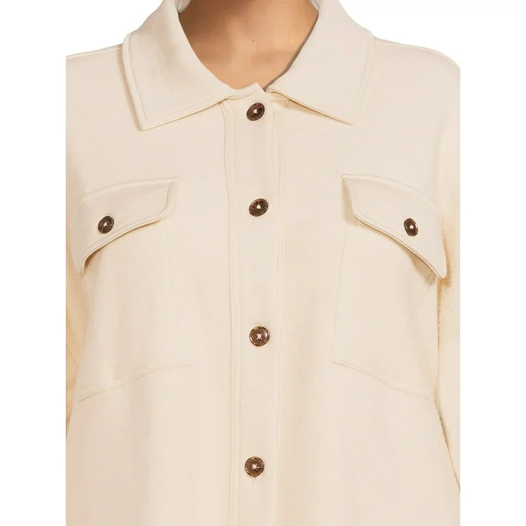 Terra & Sky Women's Plus Size Knit Shacket | Walmart (US)