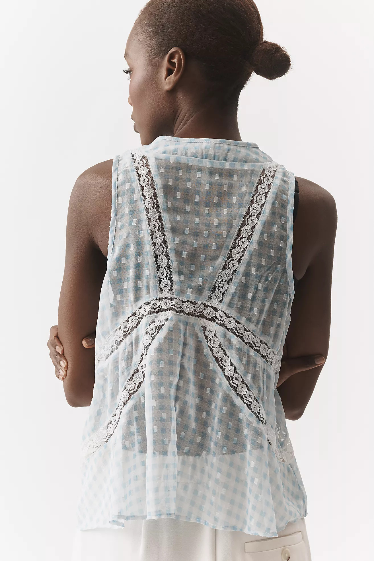 By Anthropologie Sheer Lace Swing Tank | Anthropologie (US)