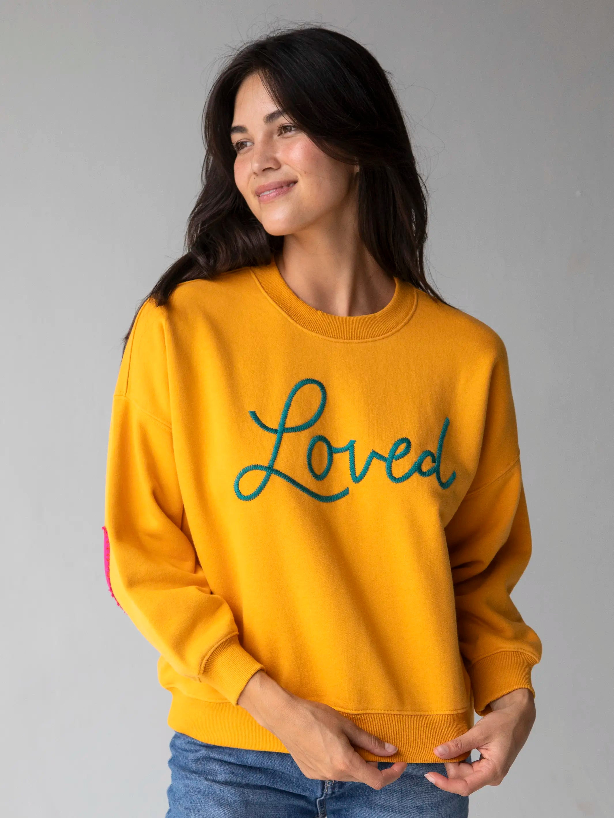 Heart On Your Sleeve Embroidered Sweatshirt | Natural Life